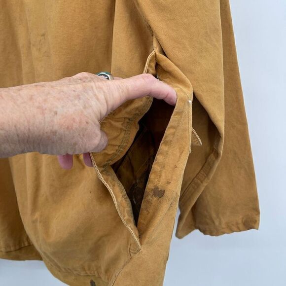 Black Sheep Duck Hunting Yellow Corduroy Collar Button Bomber Jacket  Size Large - Picture 8 of 8